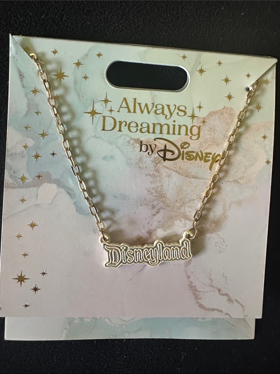 Disney Jewelry - Disney Disneyland Script Logo Necklace - Gold Tone